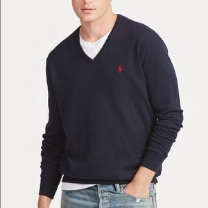 Polo by Ralph Lauren Navy V-Neck Sweater